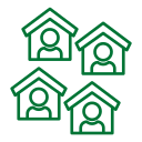 heads in houses icon